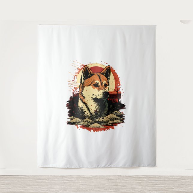 Akita Inu Dog Tapestry (Front)