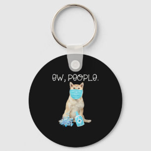 Akita inu   ew people dog wearing a face mask gift keychain