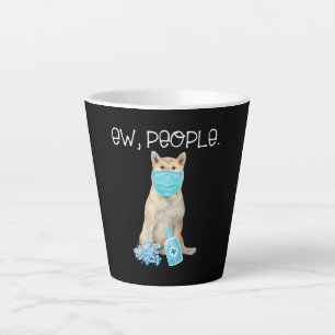 Akita inu ew people dog wearing a face mask gift latte mug