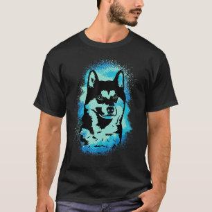 Akita Inu Paint Blue Design Dog Mom Dad T-Shirt