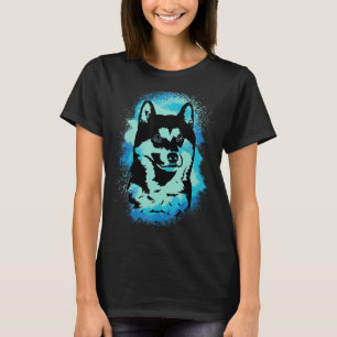 Akita Inu Paint Blue Design Dog Mom Dad T-Shirt