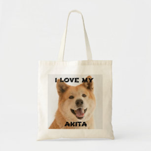 Akita_Inu  red love w pic Tote Bag