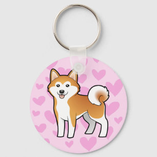 Akita Inu / Shiba Inu Love Keychain