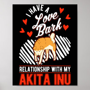 Akita Inu Valentines Day Japanese Akita  Poster