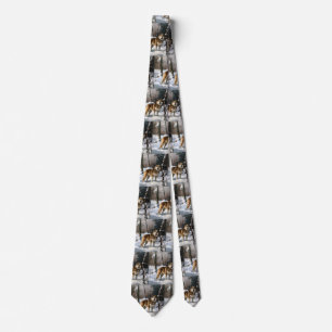 Akita Let It Snow Christmas Tie