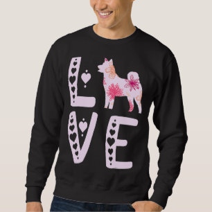 Akita Love Heart Shiba Inu Akita Dog  Akita Inu Pu Sweatshirt