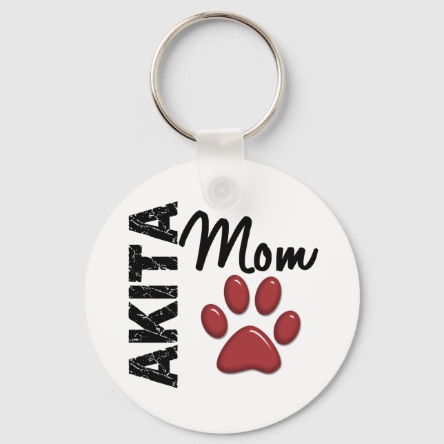 Akita Mom 2 Keychain (Front)
