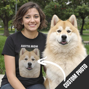 Akita Mom Custom Dog Photo Gift for Dog Mom T-Shirt