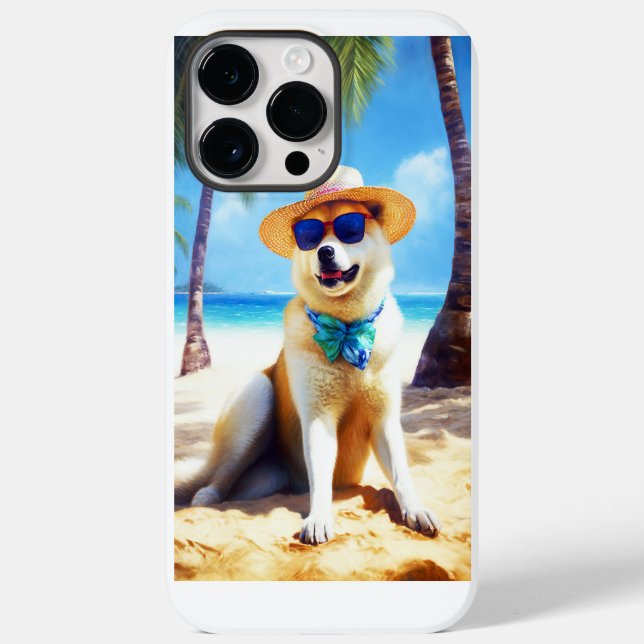Akita on Beach, summer gift for dog lovers Gift Ta Case-Mate iPhone Case (Back)