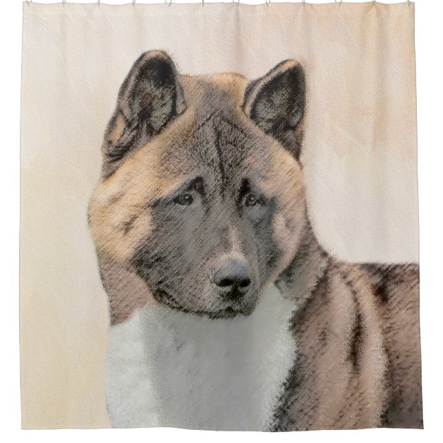 Akita Painting - Cute Original Dog Art (Front)