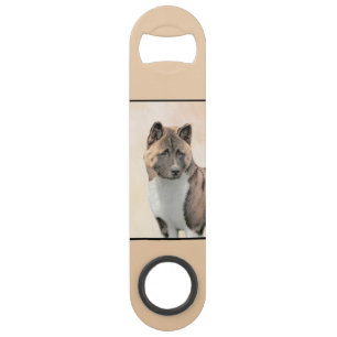 Akita Painting - Cute Original Dog Art Bar Key