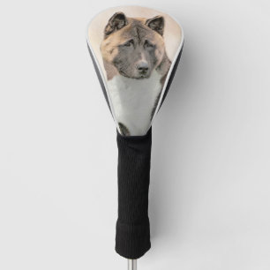 Akita Painting - Cute Original Dog Art Golf Head Cover