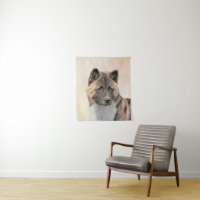 Akita Painting - Cute Original Dog Art