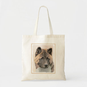 Akita Painting - Cute Original Dog Art Tote Bag