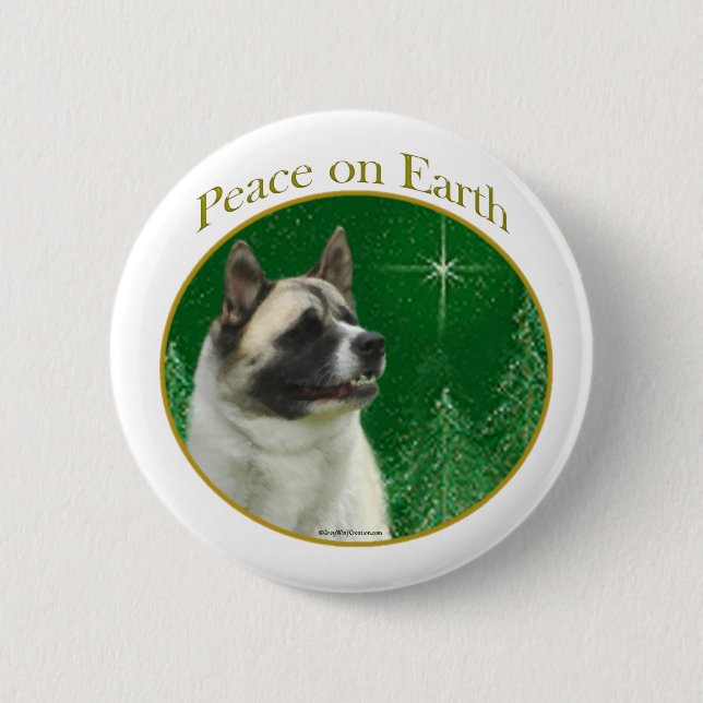 Akita Peace 2 Inch Round Button (Front)