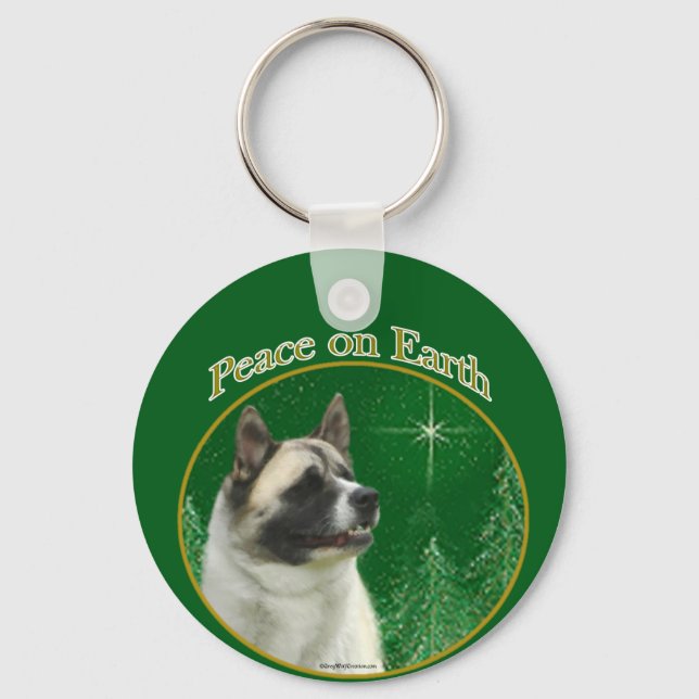 Akita Peace Keychain (Front)