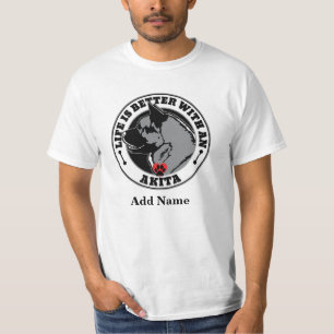 Akita Personalized Life Is Better With A Dog T-Shirt