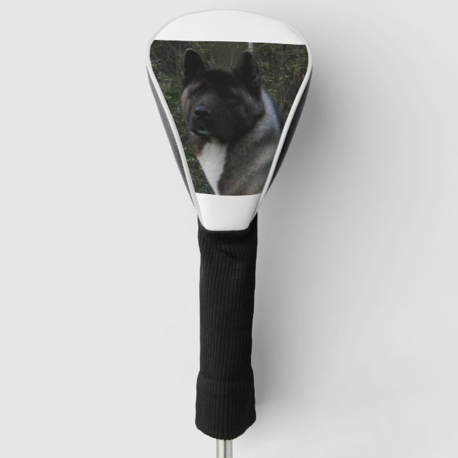 akita pinto black mask golf head cover (Front)