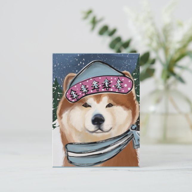 AKITA          POSTCARD (Standing Front)
