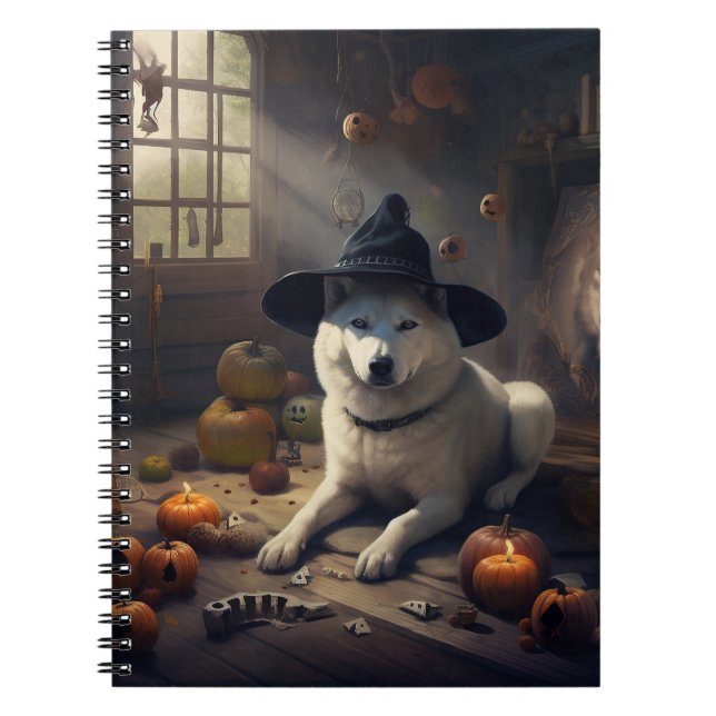 Akita Pumpkins Halloween Scary Notebook (Front)