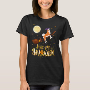 Akita Ride Witch Shotgun Akita Dog Halloween T-Shirt