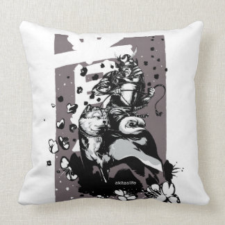 Akita Samurai Polyester Throw Cushion