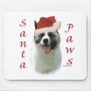 Akita Santa Paws Mouse Pad
