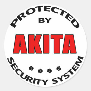 Akita Security System Classic Round Sticker