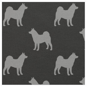 Akita Silhouettes Pattern Fabric