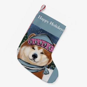 AKITA           SMALL CHRISTMAS STOCKING