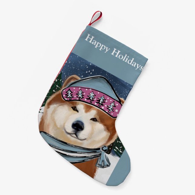 AKITA           SMALL CHRISTMAS STOCKING (Front (Hanging))