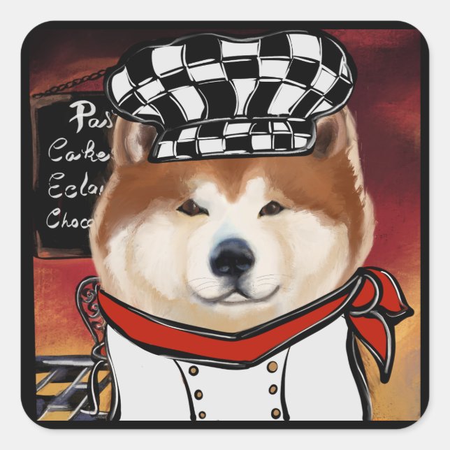 AKITA              SQUARE STICKER (Front)