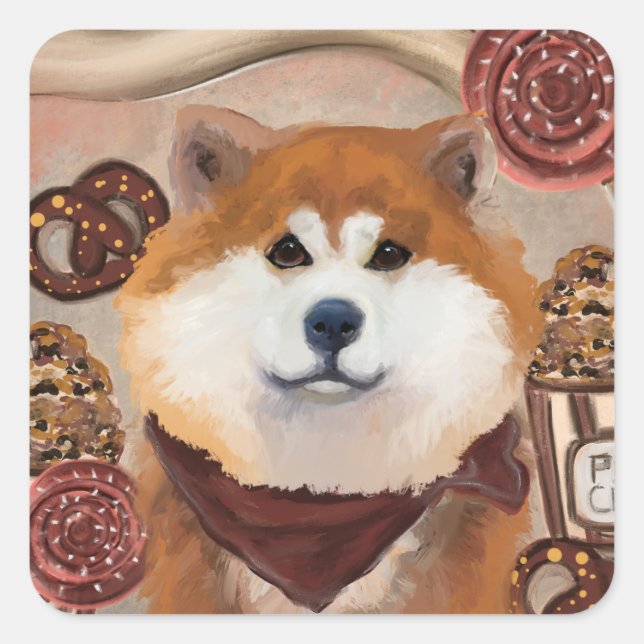AKITA        SQUARE STICKER (Front)