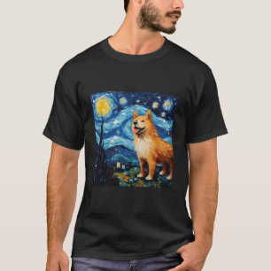 Akita Starry Night For Dog Mom Dog Dad T-Shirt