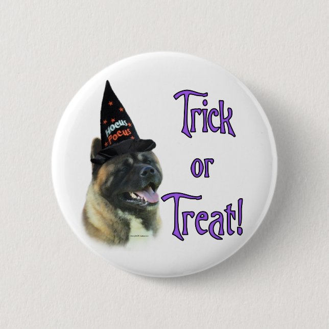 Akita Trick 2 Inch Round Button (Front)
