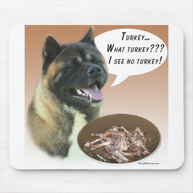 Akita Turkey Mouse Pad (Front)