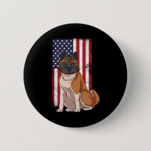 Akita USA Flag 2 Inch Round Button