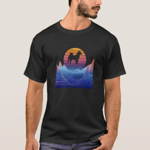 Akita Vaporwave Landscape Akita Inu Dog Akita Dog T-Shirt