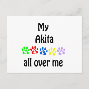Akita Walks Design Postcard