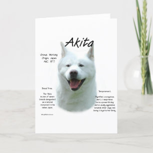 Akita (wht) History Design Holiday Card
