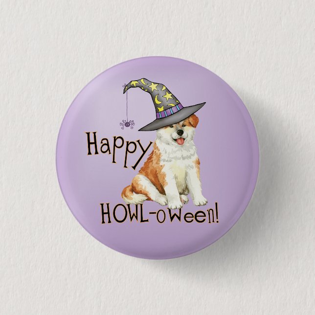 Akita Witch 1 Inch Round Button (Front)
