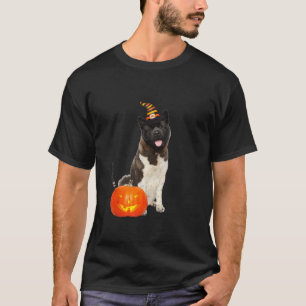 Akita Witch Hat Halloween Dog Costume Men Women Ki T-Shirt
