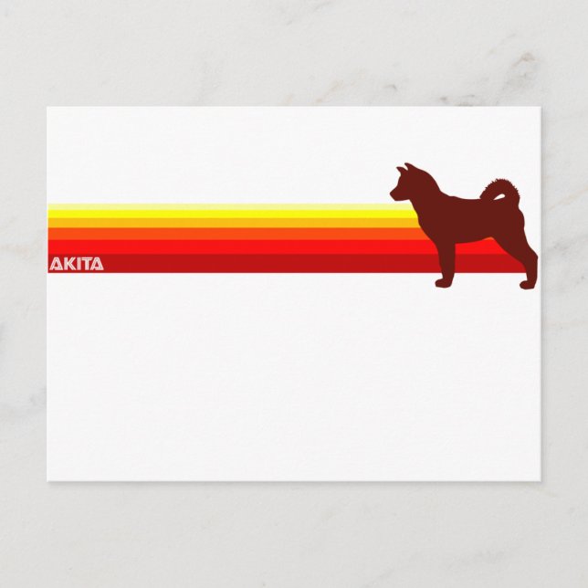 Akita With Stripes Postcard (Front)