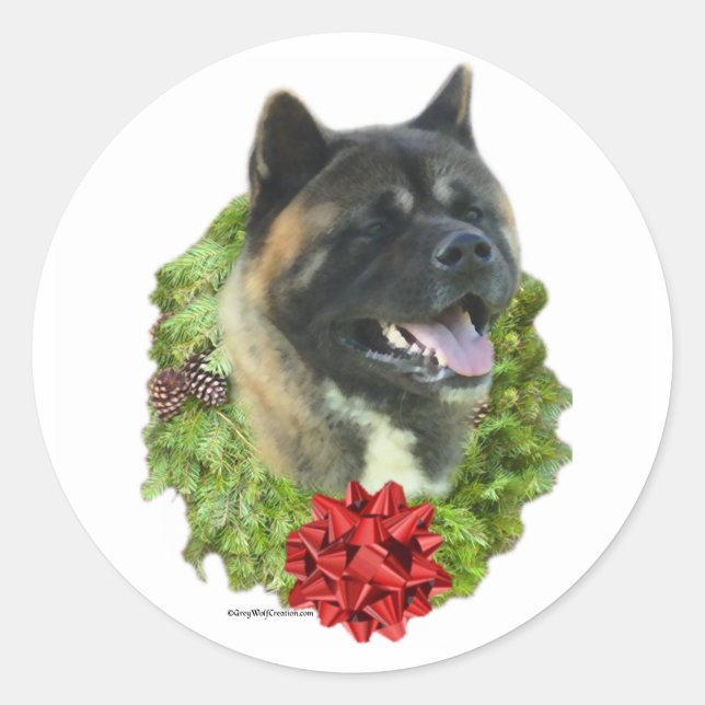 Akita Wreath - Sticker (Devant)