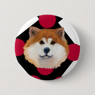 Akitas 2 inch round button