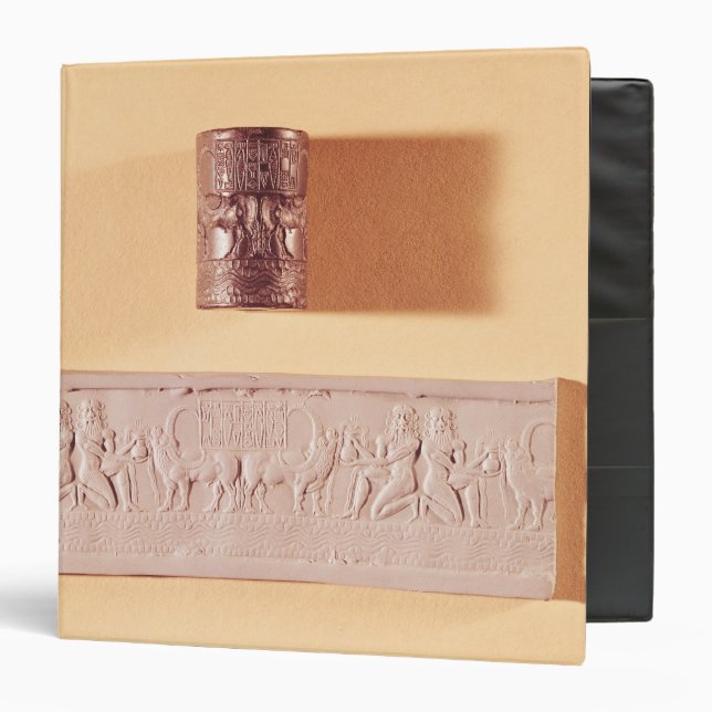 Akkadian cylinder seal and impression binder (Front/Inside)