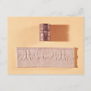 Akkadian cylinder seal and impression postcard