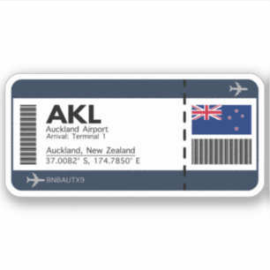 AKL Auckland Boarding Pass - New Zealand Ticket