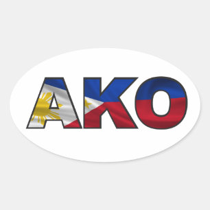 AKO -Philippines Flag Oval Sticker