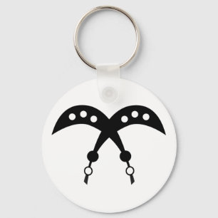 AKOFENA   Adinkra Symbol of Courage and Valour Keychain